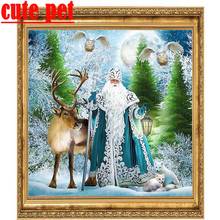 Pintura com miçangas em mosaico com strass para você mesmo, estilo russo, pintura em ponto cruz 3d, bordado, presente de natal 2024 - compre barato