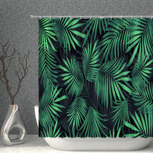 Tropical verde planta folha cortinas de chuveiro cortina do banheiro à prova dwaterproof água poliéster tecido cortina do banheiro decoração com ganchos 2024 - compre barato