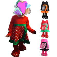 Roupas para meninas, conjuntos de roupas infantis com camisa plissada e calças, conjunto infantil com 2 peças, blusa plissada e calça 2024 - compre barato