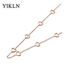 YiKLN Trendy Titanium Stainless Steel CZ Crystal Love Heart Choker Necklaces For Women Girls Charm Pendant Necklace YN19202 2024 - buy cheap