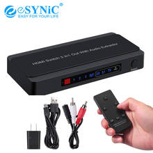 eSYNiC 4K@60Hz HDMI Switch Audio Extractor Splitter 3X1 HDMI To Optical/RCA Audio Converter With Remote For PS4 HDTV TV Box 2024 - buy cheap