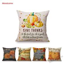 Thanksgiving Pumpkins Hand Drawn Art Throw Pillow Case Retro Autumn Harvest Wishes Greeting Cotton Linen Sofa Cushion Cover Case 2024 - buy cheap