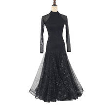 Fashion Ballroom Dress Woman Standard Dance Tango Waltz Flamenco Practice Clothing Sequins Big Swing Dresses Stage Wear DL6527 2024 - buy cheap