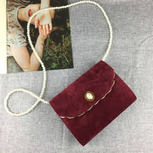 Luxy Moon бархатная сумка с клапаном Женская сумочка с жемчужной цепочкой черная элегантная сумка на плечо Свадебный клатч вечерние сумочки ZD1468 2024 - купить недорого