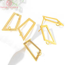 (94)6PCS 15x25MM 24K Gold Color Plated Brass Irregular Geometry Shaped Stud Earrings High Quality DIY Jewelry Making Findings 2024 - buy cheap