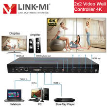 Controlador de pared de vídeo, LINK-MI, 2x2, 4K, con TYPE-C USB/DVI/2 puertos, 3840 2160 x entrada HDMI, cascada 2x3, 3x3, max 10x10, HDMI 1x4, divisor 2024 - compra barato