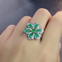 Natural emerald ring Free shipping 925 sterling silver  gemstone Fine jewelry 2024 - buy cheap