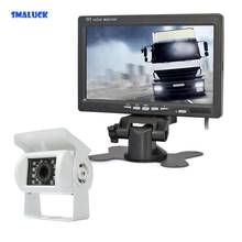 SMALUCK DC 12V-24V 7" TFT LCD Backup Car Monitor + White 4pin IR Night Vision CCD Rear View Car Camera for Bus Houseboat Truck 2024 - buy cheap