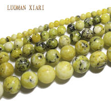 Fine AAA Natural Yellow Turquoise Round Stone Beads For Jewelry Making DIY Bracelet Necklace 4/ 6/8/10 /12mm Strand 15'' 2024 - buy cheap