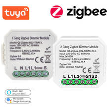 Tuya Smart Wifi Dimmer Switch 1/2 Gang No Neutral Relay Smart Home Automation Module Remote Control Compatible Alexa Google Home 2024 - buy cheap