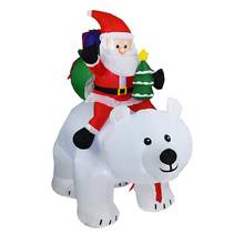 Oso Polar inflable reutilizable para decoración navideña, muñeco inflable de 2M con diseño de Papá Noel y oso Polar 2024 - compra barato
