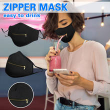 5pc lavável reusável zíper máscara fácil de beber halloween cosplay moda respirável dustproof cutton máscara para rosto com adulto 2024 - compre barato