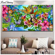 5D Diy Diamond Painting Full Drill Mosaic Summer Butterfly Flowers Embroidery Cross Stitch large size Entrance decoration T68 2024 - buy cheap