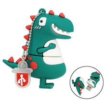 Pendrive de dinosaurio de dibujos animados, unidad Flash USB 128 de 2,0 gb, 8gb, 16gb, 32gb, 64gb, 256GB, lápiz de memoria 2024 - compra barato