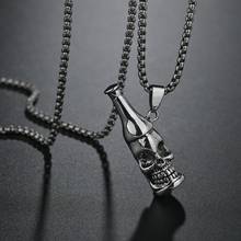 Rock Punk Style Skull Bottle Opener Pendant necklace man personality exquisite jewelry 60CM 2024 - buy cheap
