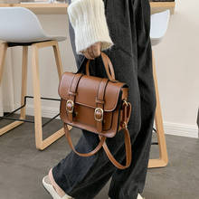 Vintage College Style Crossbody Bags for Women Square Messenger Bag Pu Leather Girl Handbags Women Bags Designer Shoulder Bag 2024 - buy cheap