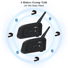 Vnetphone-intercomunicador V4 para Moto rcycle, casco con auriculares Bluetooth, intercomunicador para moto, Radio FM, para 4 conductores, habla al mismo tiempo, 2 piezas 2024 - compra barato