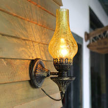 Luminária de parede de querosene, vintage, led, luminária de vidro, decoração industrial, bar, quarto, lâmpada de cabeceira, banheiro, iluminação de casa 2024 - compre barato