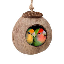 Bird Nest Natural Coconut Shell Little Pet Bird Parrot Cage Nest Bird House Cottage Round Bed Hammock Birdhouse 2024 - buy cheap