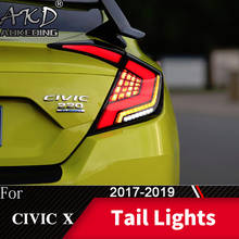 Задняя фара для автомобиля Honda Civic G 10X2017-2019, светодиодные задние фары, противотуманные фары, дневные ходовые огни, DRL, тюнинг, автомобильные аксессуары 2024 - купить недорого