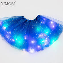 LED Skirt Glow Light Tutu Luminous Party Halloween Festival Kids Girls Princess Skirt 2020 Sequins Mesh Mini Skirts 2024 - buy cheap