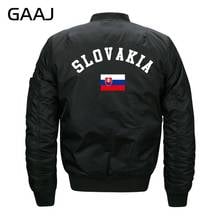 GAAJ Print Slovakia Flag Jackets Men O Neck Casual Jacket Clothes Waterproof 6XL 7XL 8XL Autumn Plus Size Bomber Army Green Pilo 2024 - buy cheap