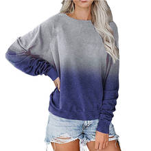 2020 Autumn Winter Fashion Gradient Color Plus Size Pullover Sweatshirt O-Neck Long Sleeve Loose Casual Tops 2024 - buy cheap
