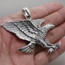 Colgante de plata de ley 925 para hombre, colgante con diseño de águila y halcón macizo pesado 8C021 (collar de 26 pulgadas) 2024 - compra barato