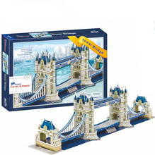 Лондонский Тауэрский мост архитектурный обучающий 3D бумажный DIY пазл 3408 Модель-Головоломка обучающие комплекты игрушек Детская Подарочная игрушка для мальчика 2024 - купить недорого