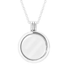 Large Floating Locket Necklace With Chain 75CM 925 Sterling Silver Pendants Necklaces for Women Fine Jewelry Gift Colares 2024 - buy cheap