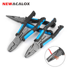 NEWACALOX 8" Multi-tools Pliers Crimping Pliers Stripper Pliers Wire Pliers Long Nose Pliers Cutting Nippers Pliers Jewelry Tool 2024 - buy cheap