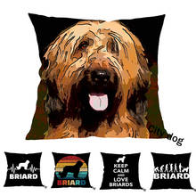 Briard cachorro pintura fotografias, sofá decorativo para casa thro travesseiro estojo à prova d'água 45*45cm fronha de almofada de linho quadrado 2024 - compre barato