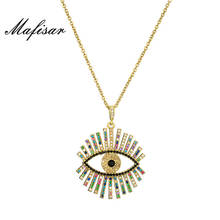 Mafisar Luxury Colourful AAA+ CZ Evil Eye Pendant Necklace For Women Girl Fashion Gold Chain Necklace Female Party Jewelry Gift 2024 - buy cheap