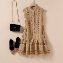 Женское ажурное мини-платье без рукавов, с круглым вырезом и цветочной вышивкой, лето 2024 - купить недорого