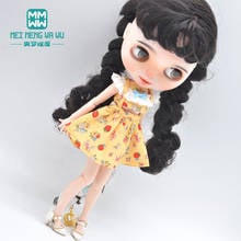 Fits Blyth Azone OB22 OB24 doll clothes accessories Fashion Strawberry strap dress, high heels 2024 - buy cheap