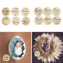 Baby Monthly Wooden Cards Newborn Shower Gifts Sets Milestone Cards Photo Props P31B 2024 - buy cheap