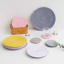 5pcs/lot Cotton Round Placemat Insulation Pad Table Mats Non-Slip Heat Resistant Coaster Cushion Kitchen Party Decoration 2024 - buy cheap