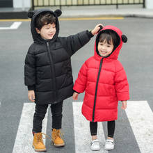 Chaqueta de plumón de algodón para niños, medio-largo abrigo grueso, prendas de vestir para niños y niñas 2024 - compra barato