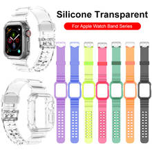 Newest Clear Strap + Case For Apple Watch Series 6 SE 5 4 44mm 42mm Transparent Cover For iwatch 3 2 1 38mm 40mm Plastic Strap 2024 - buy cheap