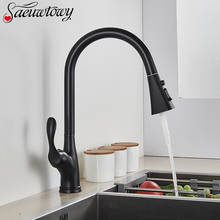 Grifo extraíble de una sola manija para cocina, llave giratoria de 360 grados, grúa caliente y fría, color negro mate 2024 - compra barato