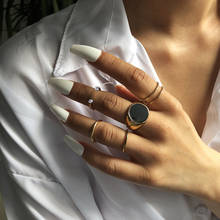Conjunto de anéis de falange de dedo vintage com strass, anéis para mulheres e meninas, dourado, prateado, cor, joia, presentes, moda 2024 - compre barato