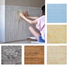 3D imitation wood wall stickers Luxury living room upholstered walled wood wainscoting ceiling self-adhesive wallpaper 2024 - buy cheap