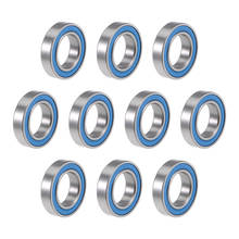 Uxcell-Rodamientos de bolas de ranura profunda, cubierta azul de acero cromado de doble sellado, 12mm x 21mm x 5mm, P6(ABEC3), 6801-2RS, 10 Uds. 2024 - compra barato