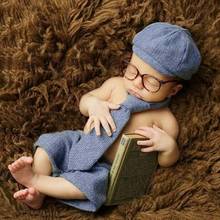 Baby Boy Photo Costumes Clothes Newborn Bebe Pictures Clothing Hat+Pants+Tie+ Glasses 4pcs Set Oufits Retro 2024 - buy cheap