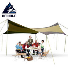 Hewolf-refugio solar Anti UV con revestimiento de plata para 5-10 personas, tienda de campaña para pícnic, playa, pérgola, toldo para acampar, 5x5m 2024 - compra barato