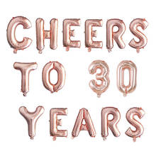 15pcs 16inch cheers to 30 40 50 60 70th Happy Birthday Rose Gold letter Number Foil Balloon Birthday Party Decor Supplies 2024 - compre barato