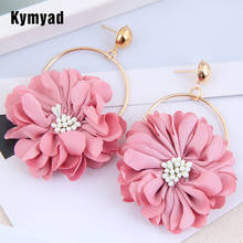 Kymyad-pendientes de flores coloridas para mujer, bisutería de Color dorado, aretes colgantes bohemios, joyería 2024 - compra barato