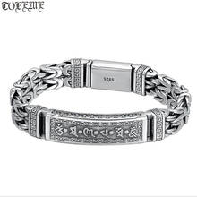 Handmade 925 Silver Tibetan Bracelet Tibetan Six Words Bracelet Vintage Sterling Silver Longevity Bracelet 2024 - buy cheap