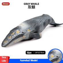 Modelo de colección de animales de simulación de ballena gris Sea Life, serie de modelos de mano de plástico sólido, juguetes de Navidad, regalo para niños 2024 - compra barato