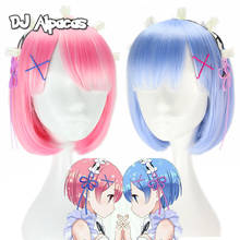 Anime Re:Life In A Different World Cosplay From Zero Ram Rem Short Blue Pink Wig Cosplay Costume Prop 2024 - buy cheap